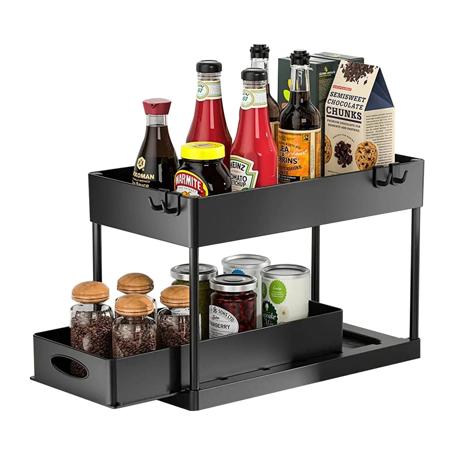 2 Tier Under Sink Organizer Sliding Cabinet